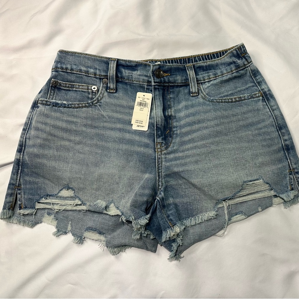 Aerie Daydreamer Denim Blue Distressed Women's Shorts Small NWT